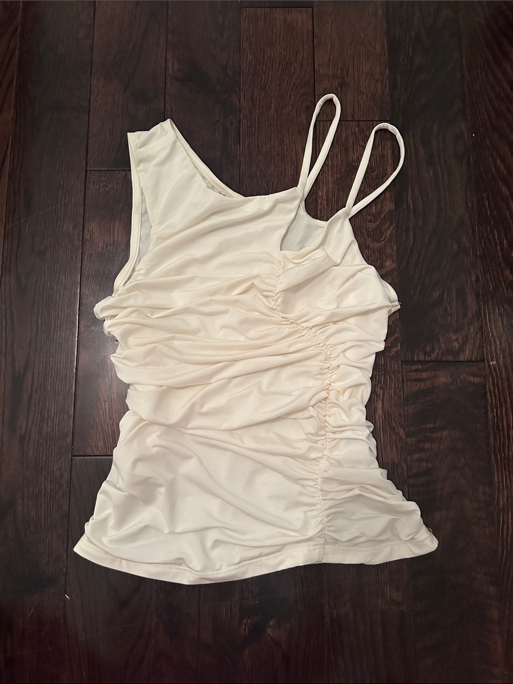 H&M Cream Ruched Double-Strap Camisole